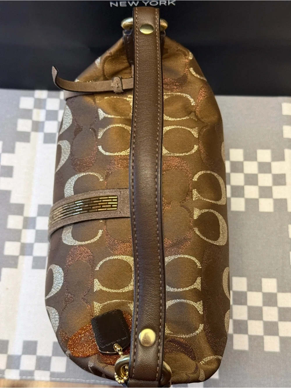 Coach Rare Mini Demi Top handle Satchel Beaded Y2K